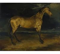 WYKUJMYTO Famous Painting on Canvas Artwork Picture a Horse Frightened by Lightning by Theodore Gericault Mural Art Prints for Home Decor 60x90cm