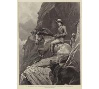 WYKUJMYTO Famous Painting on Canvas Artwork Picture a Question of Right of Way a Mountain Incident in Cashmere by John Charlton Mural Art Prints for Office Decor 60x90cm