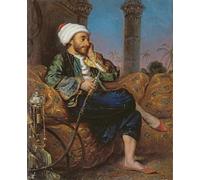 WYKUJMYTO Famous Painting on Canvas Artwork Picture an Egyptian Man Smoking a Hookah by Louis Leopold Boilly Mural Art Prints for Home Decor 60x90cm