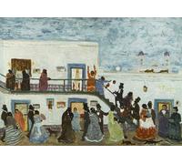 WYKUJMYTO Famous Painting on Canvas Artwork Picture Arriving to Church Coming From the Church by Pedro Figari Mural Art Prints for Office Decor 60x90cm
