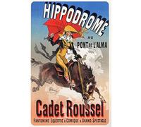 WYKUJMYTO Famous Painting on Canvas Artwork Picture Art Entertainment Cadet Roussel Horse Show At the Hippodrome Du Pont De L'alma by Jules Cheret Mural Art Prints for Home Decor 60x90cm