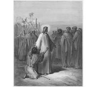 WYKUJMYTO Famous Painting on Canvas Artwork Picture Bible Jesus Healing the Man Possessed with a Devil by Gustave Dore Mural Art Prints for Home Decor 60x90cm