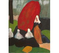 WYKUJMYTO Famous Painting on Canvas Artwork Picture Breton Women with Seaweed by Emile Bernard Mural Art Prints for Home Decor 60x90cm