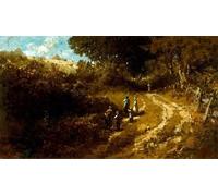 WYKUJMYTO Famous Painting on Canvas Artwork Picture Church at Dachau by Carl Spitzweg Mural Art Prints for Office Decor 60x90cm