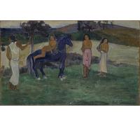 WYKUJMYTO Famous Painting on Canvas Artwork Picture Composition Avec Figures Et Un Cheval by Paul Gauguin Mural Art Prints for Office Decor 60x90cm