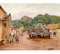 WYKUJMYTO Famous Painting on Canvas Artwork Picture Dunster Castle and Yarn Market by Walter Frederick Roofe Tyndale Mural Art Prints for Home Decor 60x90cm