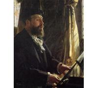 WYKUJMYTO Famous Painting on Canvas Artwork Picture French Singer Jean-baptiste Faure by Anders Zorn Mural Art Prints for Office Decor 60x90cm