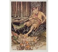 WYKUJMYTO Famous Painting on Canvas Artwork Picture Hop-o-my-thumb Went Up to the Ogre Softly and Pulled off His Seven-league Boots by Arthur Rackham Mural Art Prints for Office Decor 60x90cm