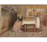 WYKUJMYTO Famous Painting on Canvas Artwork Picture Langham Sketch Shelter by George Goodwin Kilburne Mural Art Prints for Office Decor 60x90cm