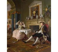 WYKUJMYTO Famous Painting on Canvas Artwork Picture Marriage a La Mode the Tete a Tete by William Hogarth Mural Art Prints for Office Decor 60x90cm