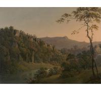 WYKUJMYTO Famous Painting on Canvas Artwork Picture Matlock Dale Looking Toward Black Rock Escarpment by Wright of Derby Mural Art Prints for Home Decor 60x90cm