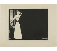 WYKUJMYTO Famous Painting on Canvas Artwork Picture Money plate five from Intimacies by Felix Edouard Vallotton Mural Art Prints for Home Decor 60x90cm