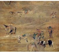 WYKUJMYTO Famous Painting on Canvas Artwork Picture Mongolian Rider Chasing a Horse Detail by Zhao Mengfu Chao Meng Fu or Mural Art Prints for Home Decor 60x90cm
