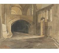 WYKUJMYTO Famous Painting on Canvas Artwork Picture Norwich Cathedral Entrance to Jesus Chapel by Sell Cotman Mural Art Prints for Office Decor 60x90cm