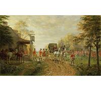 WYKUJMYTO Famous Painting on Canvas Artwork Picture Passing the Outposts on the Old Kingsbridge Road by Edward Lamson Henry Mural Art Prints for Office Decor 60x90cm