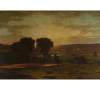 WYKUJMYTO Famous Painting on Canvas Artwork Picture Peace and Plenty by George Inness Mural Art Prints for Home Decor 60x90cm