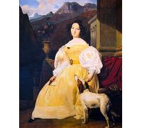 WYKUJMYTO Famous Painting on Canvas Artwork Picture Portrait of Madam Hanska by Ferdinand Georg Waldmueller Mural Art Prints for Home Decor 60x90cm