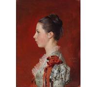WYKUJMYTO Famous Painting on Canvas Artwork Picture Portrait of the Artist's Sister Annie Edelfelt by Albert Edelfelt Mural Art Prints for Home Decor 60x90cm