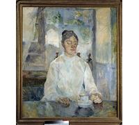 WYKUJMYTO Famous Painting on Canvas Artwork Picture Portrait of the Countess of Toulouse Lautrec Taking Breakfast Painting by Henri De Toulouse Lautrec Mural Art Prints for Home Decor 60x90cm