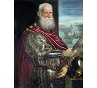 WYKUJMYTO Famous Painting on Canvas Artwork Picture Portrait of Vernier Commander-in-chief of the Venetian Forces by Jacopo Robusti Tintoretto Mural Art Prints for Office Decor 60x90cm