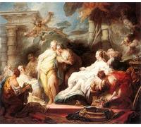 WYKUJMYTO Famous Painting on Canvas Artwork Picture Psyche showing her Sisters her Gifts from Cupid Jean-Honore Mural Art Prints for Home Decor 60x90cm