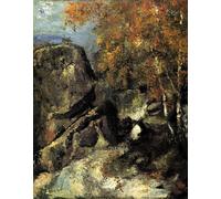 WYKUJMYTO Famous Painting on Canvas Artwork Picture Rocks in the Forest of Fontainbleau by Paul Cézanne Mural Art Prints for Home Decor 60x90cm