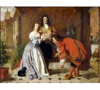 WYKUJMYTO Famous Painting on Canvas Artwork Picture Scene From Moliere the Would-be Gentleman by William Powell Frith Mural Art Prints for Home Decor 60x90cm