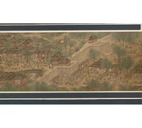 WYKUJMYTO Famous Painting on Canvas Artwork Picture Spring Festival on the River by Qing Dynasty Chinese School Mural Art Prints for Home Decor 60x90cm