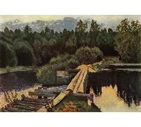 WYKUJMYTO Famous Painting on Canvas Artwork Picture Still Waters by Isaak Ilyich Levitan Mural Art Prints for Home Decor 60x90cm
