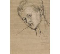 WYKUJMYTO Famous Painting on Canvas Artwork Picture Study of a boy's head tilted on one side Sir George Clausen Mural Art Prints for Home Decor 60x90cm