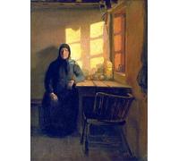 WYKUJMYTO Famous Painting on Canvas Artwork Picture Sunshine in the Blind Woman's Room Anna Ancher Mural Art Prints for Home Decor 60x90cm