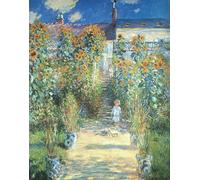 WYKUJMYTO Famous Painting on Canvas Artwork Picture the Artist's Garden At Vétheuil by Claude Monet Mural Art Prints for Office Decor 60x90cm