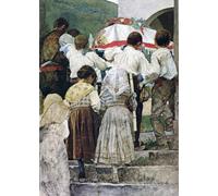 WYKUJMYTO Famous Painting on Canvas Artwork Picture the Burial of a Child Italy by Famous Artist Mural Art Prints for Office Decor 60x90cm