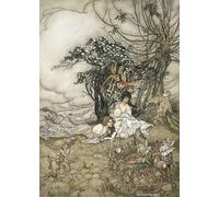 WYKUJMYTO Famous Painting on Canvas Artwork Picture the Changeling by Arthur Rackham Mural Art Prints for Home Decor 60x90cm