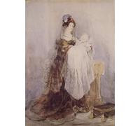 WYKUJMYTO Famous Painting on Canvas Artwork Picture the Christening by David Cox Mural Art Prints for Office Decor 60x90cm