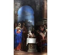 WYKUJMYTO Famous Painting on Canvas Artwork Picture the Circumcision of Christ by Guercino Mural Art Prints for Office Decor 60x90cm