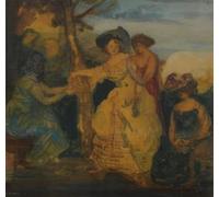WYKUJMYTO Famous Painting on Canvas Artwork Picture the Fortune Teller by Charles Edward Conder Mural Art Prints for Home Decor 60x90cm