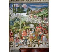 WYKUJMYTO Famous Painting on Canvas Artwork Picture the Journey of the Magi to Bethlehem the Left Hand Wall of the Chapel Mural Art Prints for Office Decor 60x90cm