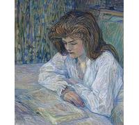 WYKUJMYTO Famous Painting on Canvas Artwork Picture the Reader by Henri De Toulouse Lautrec Mural Art Prints for Home Decor 60x90cm