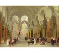 WYKUJMYTO Famous Painting on Canvas Artwork Picture the Sanctuary of the Koran Cordoba by David Roberts Mural Art Prints for Office Decor 60x90cm