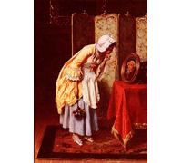 WYKUJMYTO Famous Painting on Canvas Artwork Picture the Secret Admirer by Tito Conti Mural Art Prints for Home Decor 60x90cm