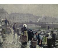 WYKUJMYTO Famous Painting on Canvas Artwork Picture Ved Gammel Strand by Paul Gustave Mural Art Prints for Office Decor 60x90cm