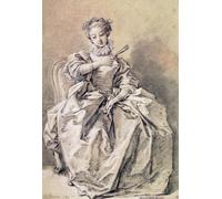 WYKUJMYTO Famous Painting on Canvas Artwork Picture Woman in Spanish Costume charcoal and white chalk on paper by François Boucher Mural Art Prints for Office Decor 60x90cm