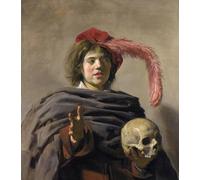 WYKUJMYTO Famous Painting on Canvas Artwork Picture Young Man Holding a Skull Vanitas by Frans Hals Mural Art Prints for Home Decor 60x90cm