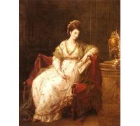 WYKUJMYTO Nordic Canvas Artwork Painting Graffiti Picture Portrait of Louise Henrietta Campbell Later Lady Scarlett as The Muse of Literature Angelica Kauffmann for Office Decor 60x90cm