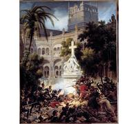 WYKUJMYTO Nordic Canvas Artwork Painting Graffiti Picture Siege and Capture of Zaragoza Assault of the Monastery of San Engracia on February by Louis Lejeune for Home Decor 60x90cm