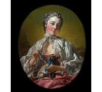 WYKUJMYTO Retro Picture Artwork Painting Art Wall Posters A young lady holding a pug dog by François Boucher Canvas Art Paintings for Home Decor 60x90cm