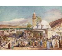 WYKUJMYTO Retro Picture Artwork Painting Art Wall Posters At Tiberias and the Lake of Galilee by Fulleylove Canvas Art Paintings for Office Decor 60x90cm