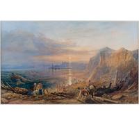 WYKUJMYTO Retro Picture Artwork Painting Art Wall Posters Breaking Up of a Wreck At Tynemouth by Miles Richardson Canvas Art Paintings for Office Decor 60x90cm