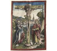 WYKUJMYTO Retro Picture Artwork Painting Art Wall Posters Christ on the Cross Between the Virgin and Saint John by Lucas Cranach the Elder Canvas Art Paintings for Office Decor 60x90cm